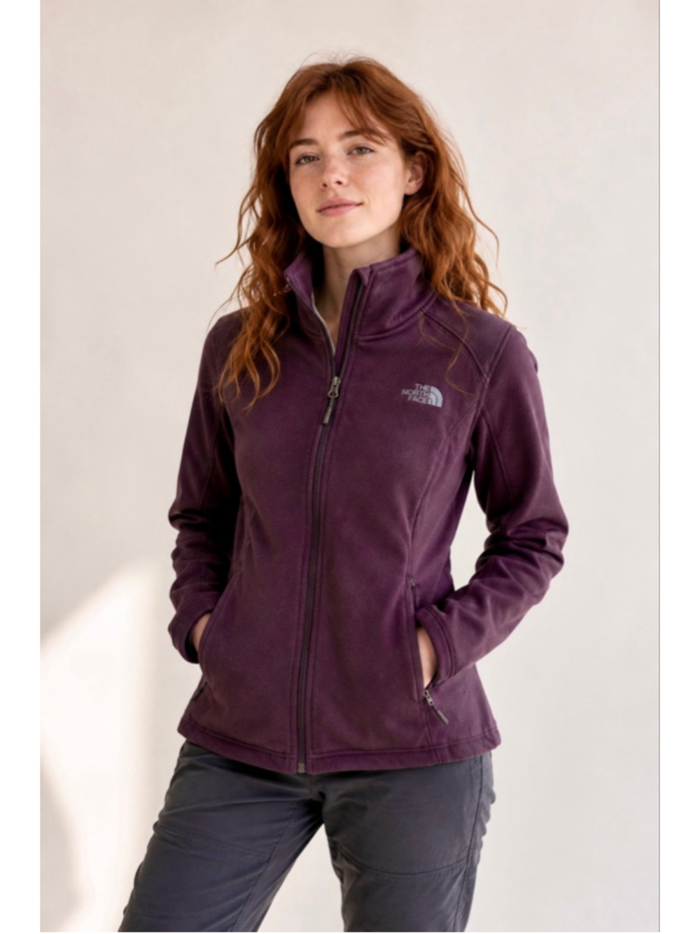 THE NORTH FACE Shastina Full Zip Fleece in Eggplant, Dark Purple Wine, S